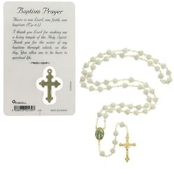 Baptism Rosary with Prayer Card