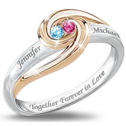 "Together Forever In Love" Personalized Birthstone Ring