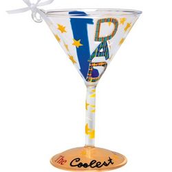 #1 Dad Mini Martini Glass Ornament
