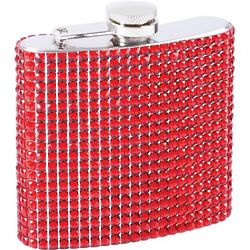 Stainless Steel Red Bling Flask
