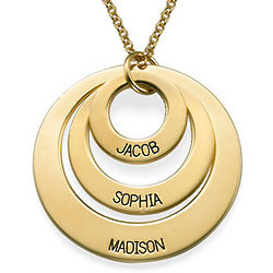 Mom's Personalized 3-Disc Necklace in 18 Karat Gold Plating