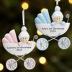 Personalized Baby in Carriage First Christmas Ornament