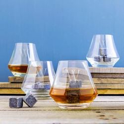 Personalized Contemporary Whiskey Glasses with Whiskey Soapstones