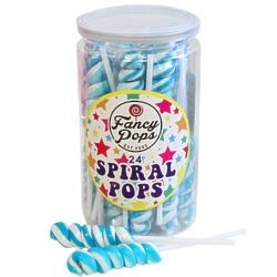 24 Mini Spiral Pops in Bue and White
