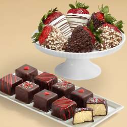 9 Valentine's Cheesecake Bites & Half Dozen Fancy Strawberries
