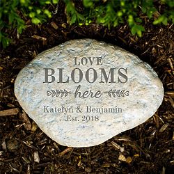 Engraved 11" Love Blooms Here Large Garden Stone