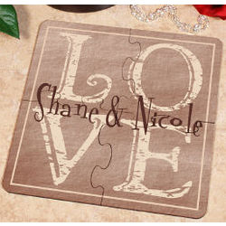 It's All About Love Personalized Coaster Puzzle