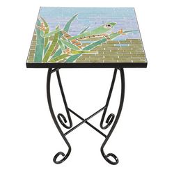 Square Frog on Lily Pad Glass Mosaic Table