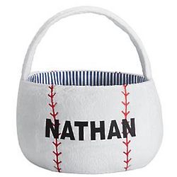 Personalized Plush Baseball Easter Basket