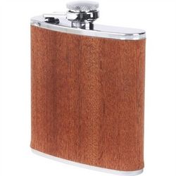 Personalized 6 Ounce Wood Wrapped Flask
