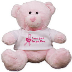 I Wear Pink Personalized Breast Cancer Awareness Teddy Bear