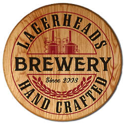 Personalize Brewery Barrel Head Sign