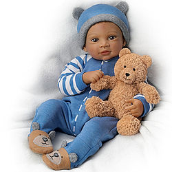 Poseable Baby Boy Doll with Bear