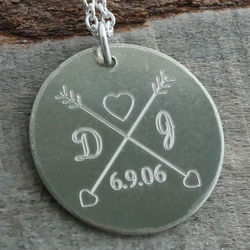 Love Arrows Anniversary Personalized Necklace