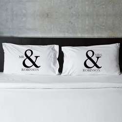 Mr & Mrs Couple's Personalized Pillow Case Set