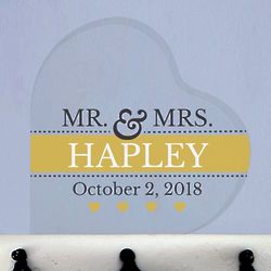 Mr & Mrs Acrylic Heart Personalized Cake Topper