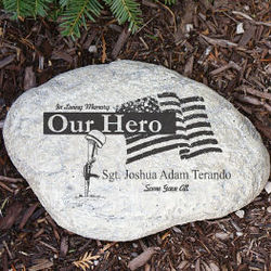 Engraved Military Memorial Garden Stone