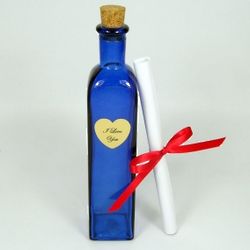Personalized Message in a Bottle with Floral Paper