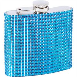 Stainless Steel Blue Bling Flask