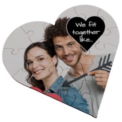 Custom Photo We Fit Together Message Heart Puzzle