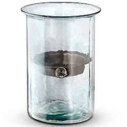 Small Glass Hurricane with Rustic Insert