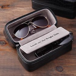 Personalized Leather Sunglasses Travel Case