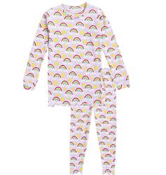 Cotton Ruffle Rainbow Long Pajamas