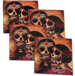 Day of the Dead Romance Decoupage Wood Coasters