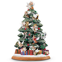 Purr-fect Holiday Illuminated Table Top Christmas Tree