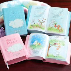 Personalized Pink or Blue Lamb Bibles