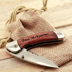 Personalized Classic Knife with Wood Handle