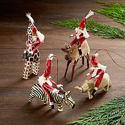 Kenyan Safari Santa Ornaments