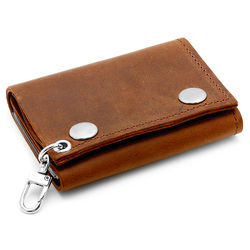 Vintage Trifold Wallet in Brown Leather