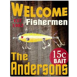 Personalized Fishermen Canvas Sign