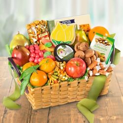 Gourmet Snacks and Fruit Gift Basket