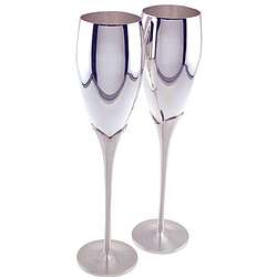 Engravable Toasting Flutes with Inlaid Crystals