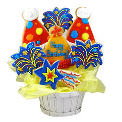 Birthday Fireworks Sugar Cookie Basket
