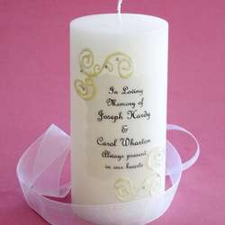 Personalized French Lace Wedding Memorial Candle