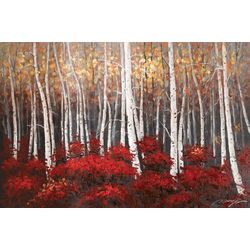 Birch Forest Oil Painting