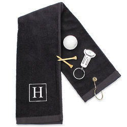 Personalized Golf Towel and Key Ring Gift Set