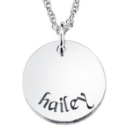 Sterling Silver Personalized Name Disc Pendant