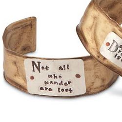 Not All Who Wander Are Lost Hand-Stamped Inspiration Bracelet
