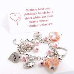 Mom's Personalized Hand-Stamped Charm Bracelet