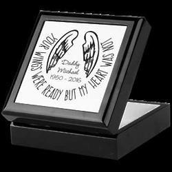 Personalized Your Wings Were Ready Tile Top Memorial Box