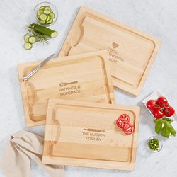 Personalized Wooden Cutting Board with Rolling Pin Icon