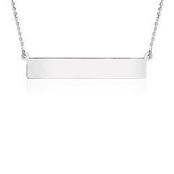 Sterling Silver Engraveable Bar Necklace