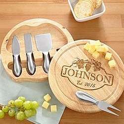 Personalized Vineyard Round Cheese Board