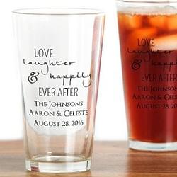 Love Laughter & Happily Ever After Personalized Drinking Glass