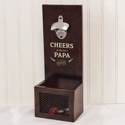 Personalized Papa Wood Wall Bottle Opener