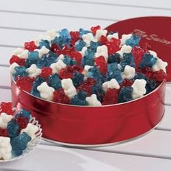 Red White and Blue Freedom Gummy Bears Gift Tin